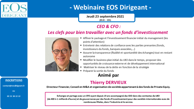 Webinaire CEO CFO Fonds d'invest